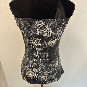 Black Express Leopard Leather Tube Top